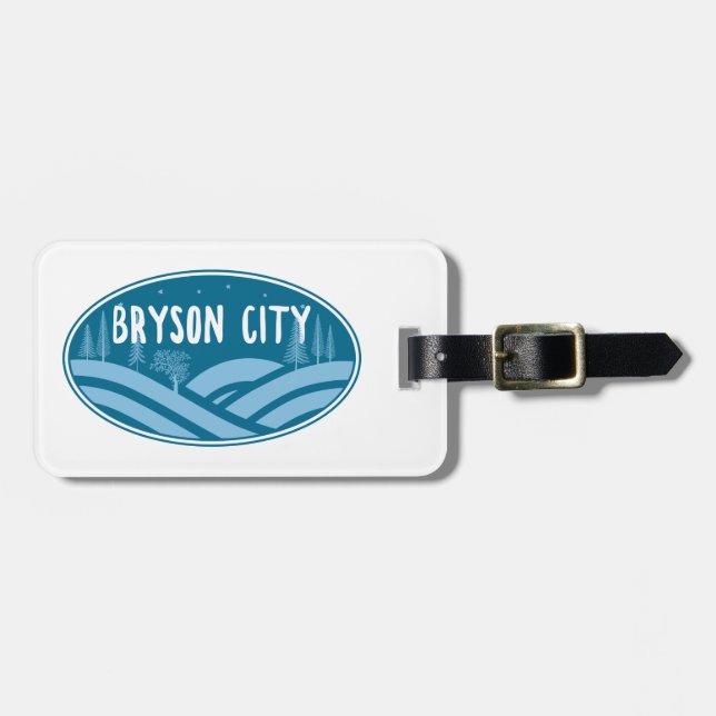 Etiqueta Para Maletas Bryson City North Carolina Outdoor (Frente Horizontal)