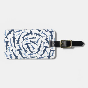 Etiqueta Para Maletas buceo con escafandra del tiburón de hammerhead del