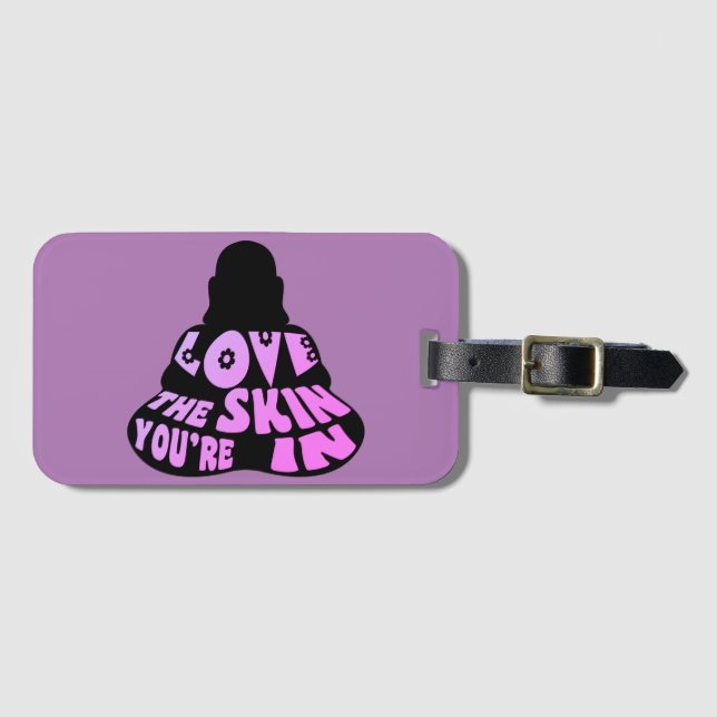Etiqueta Para Maletas Buda Love Purple (Anverso horizontal)