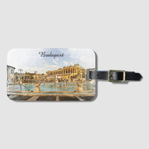 Etiqueta Para Maletas Budapest Vintage Hungría Panorama Vista