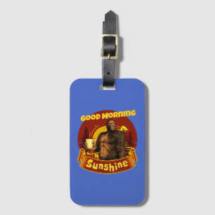 Etiqueta Para Maletas Buenos Días Sol Bigfoot Café Humor Arte