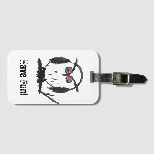 Etiqueta Para Maletas Búho chino (Anverso horizontal)