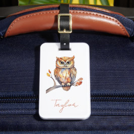 Etiqueta Para Maletas Búho Personalizado