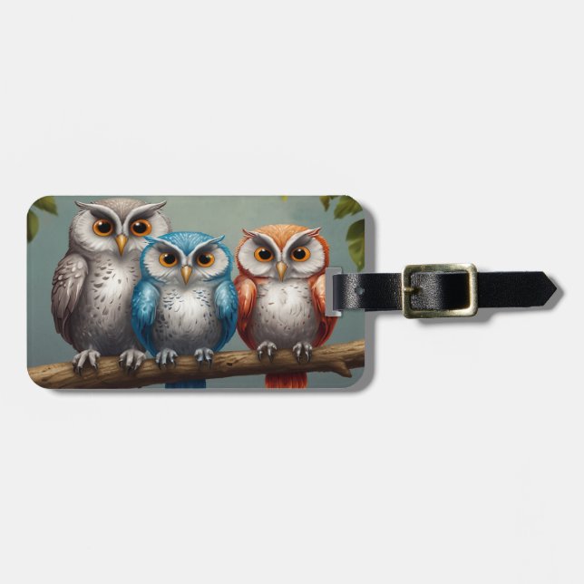 Etiqueta Para Maletas Búho siempre te ama (Frente Horizontal)