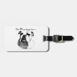 Etiqueta Para Maletas Bulldog Feliz Cara