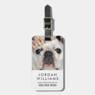 Etiqueta Para Maletas Bulldog francés con corona