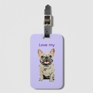 Etiqueta Para Maletas Bulldog Francés Crema