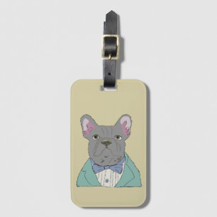 Etiqueta Para Maletas Bulldog Francés Gris