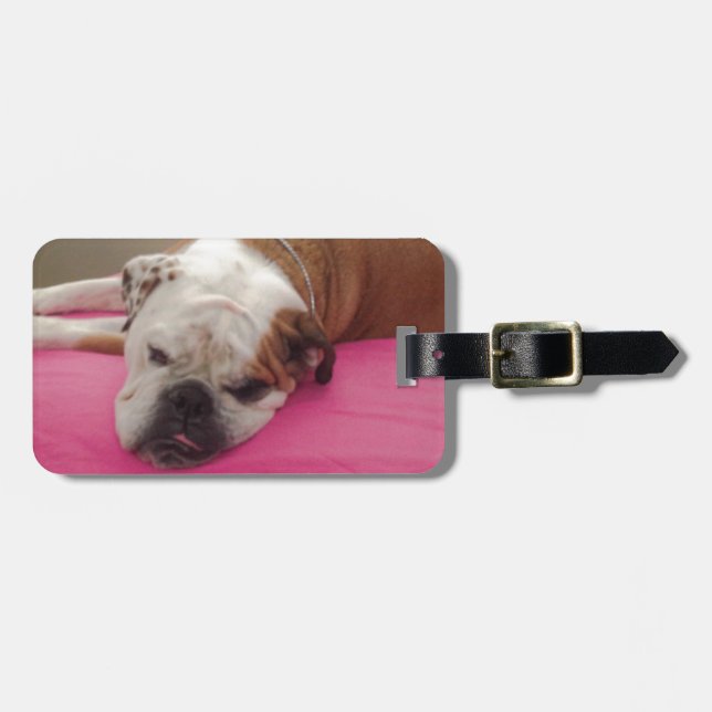 Etiqueta Para Maletas Bulldog inglés (Frente Horizontal)