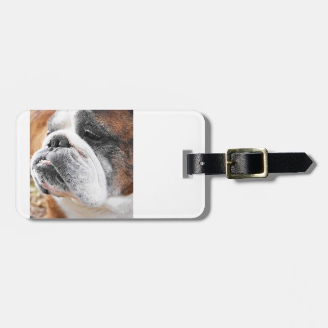 Etiqueta Para Maletas Bulldog inglés (Frente Horizontal)