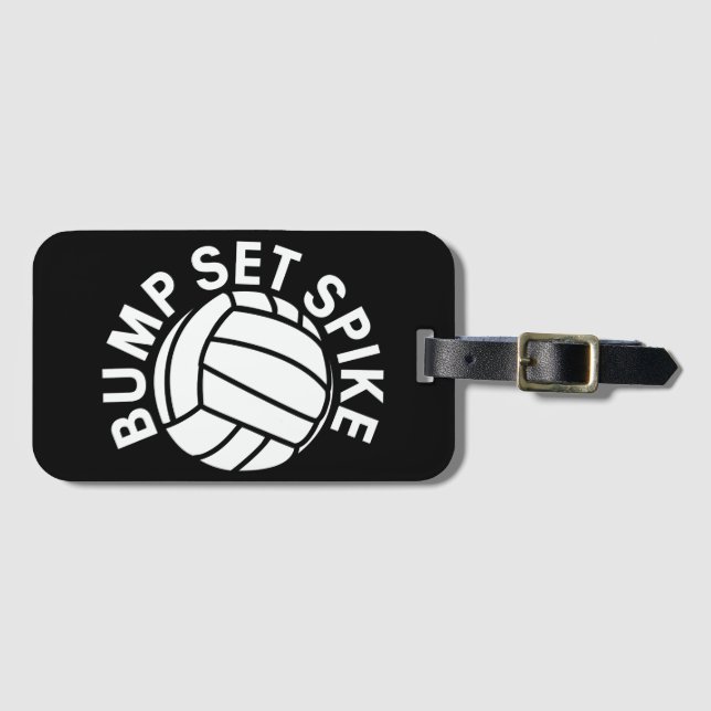 Etiqueta Para Maletas Bump set spike volleyball team (Anverso horizontal)