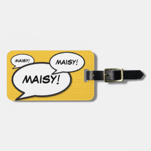 Etiqueta Para Maletas Burbuja de diálogo divertida con tu nombre estilo 