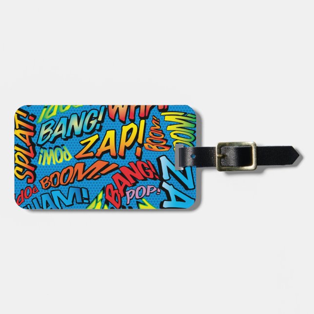 Etiqueta Para Maletas Burbuja del libro de historietas divertidos (Frente Horizontal)