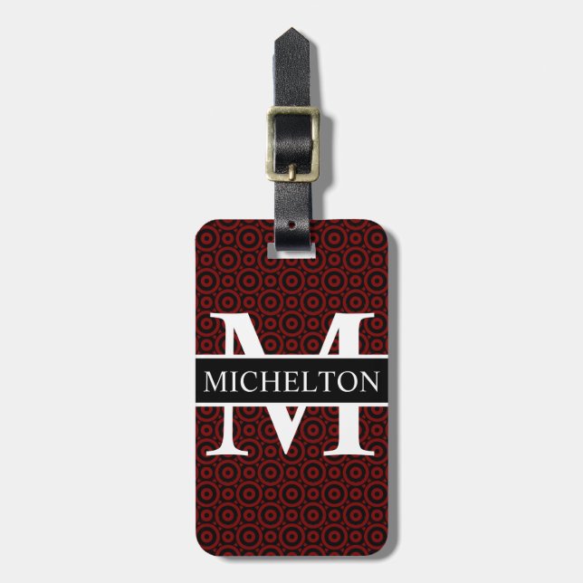 Etiqueta Para Maletas Burbuja roja personalizada (Frente Vertical)