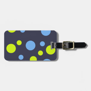 Etiqueta Para Maletas Burbujas Felices Funky Amarillas y Azules