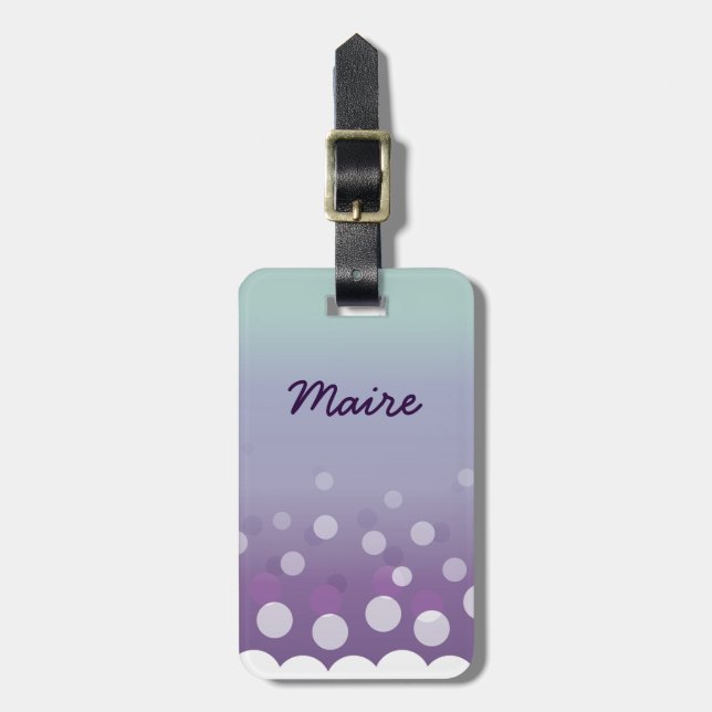 Etiqueta Para Maletas Burbujas malvas (Frente Vertical)