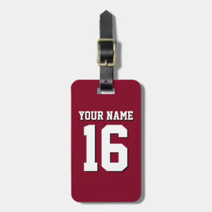 Etiqueta Para Maletas Burgundy Sporty Team Jersey