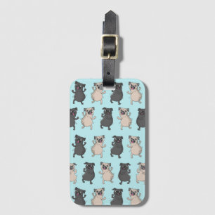 Etiqueta Para Maletas Busto del perrito del barro amasado de la