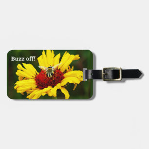 Etiqueta Para Maletas Buzz fuera de la abeja en flor de color amarillo b