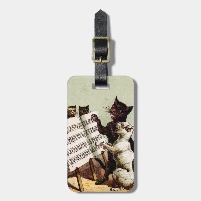 Etiqueta Para Maletas C. 19. Cantando gatos (Frente Vertical)