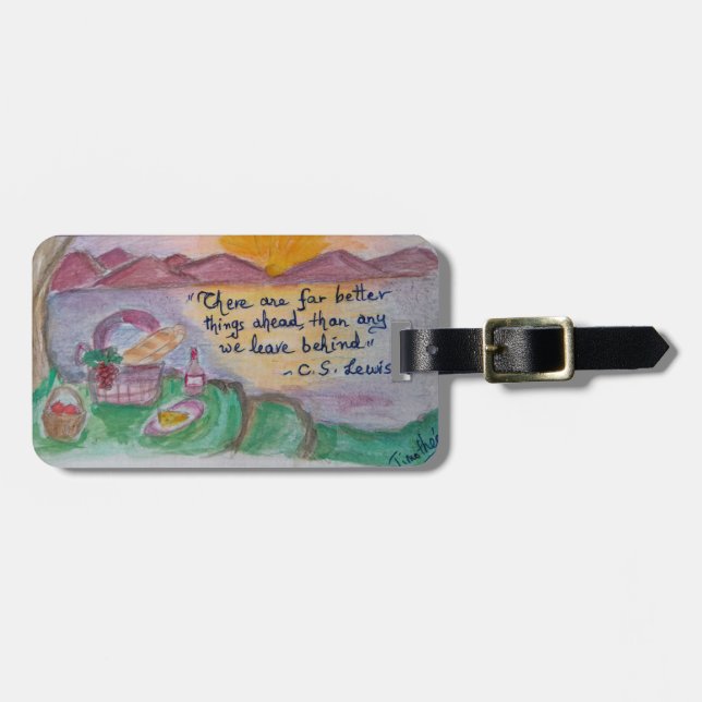 Etiqueta Para Maletas ¡C S Lewis sabe facilitar buenos byes! (Frente Horizontal)