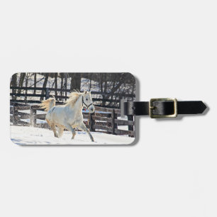Etiqueta Para Maletas Caballo blanco galopante