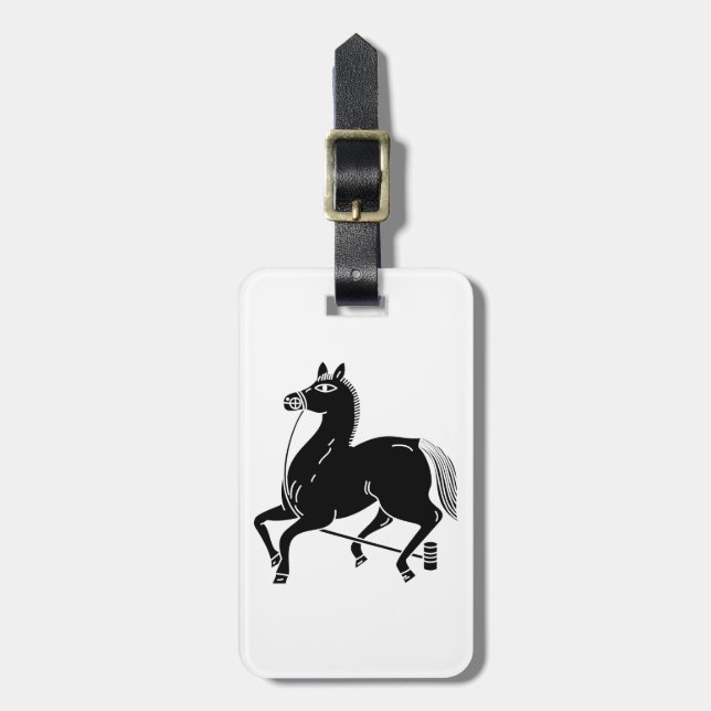 Etiqueta Para Maletas Caballo campeón atado (Frente Vertical)