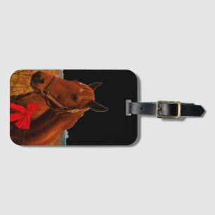 Etiqueta Para Maletas Caballo con arco rojo