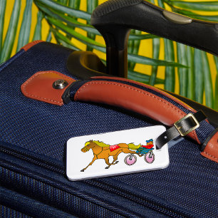 Etiqueta Para Maletas Caballo de carreras con conductor