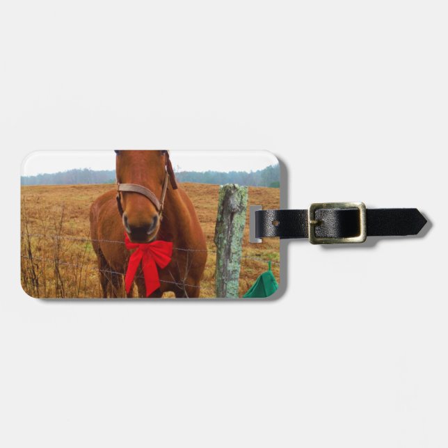 Etiqueta Para Maletas Caballo de navidades (Frente Horizontal)