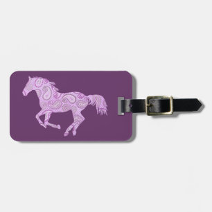 Etiqueta Para Maletas Caballo De Paisley Púrpura