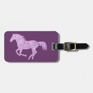 Etiqueta Para Maletas Caballo De Paisley Púrpura