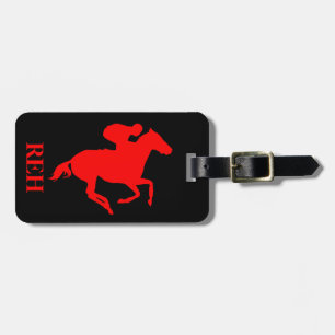 Etiqueta Para Maletas Caballo de raza rojo del monograma de