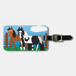 Etiqueta Para Maletas Caballo del dibujo animado