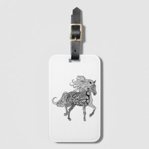 Etiqueta Para Maletas Caballo negro inspirado