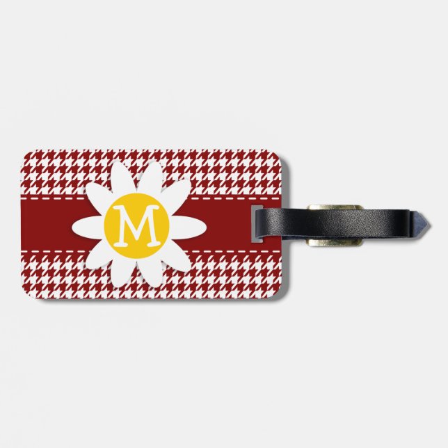 Etiqueta Para Maletas Caballo rojo oscuro; margarita (Atrás Horizontal)