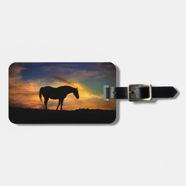 Etiqueta Para Maletas Caballo y estanque (Frente Horizontal)