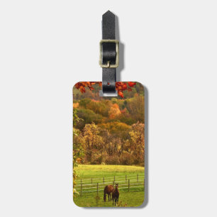 Etiqueta Para Maletas Caballos de otoño