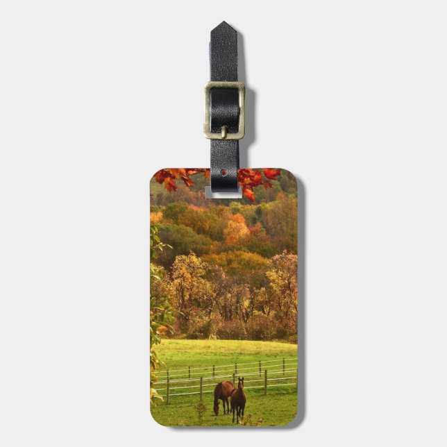 Etiqueta Para Maletas Caballos de otoño (Frente Vertical)