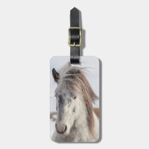 Etiqueta Para Maletas Cabeza de caballo islandés blanco