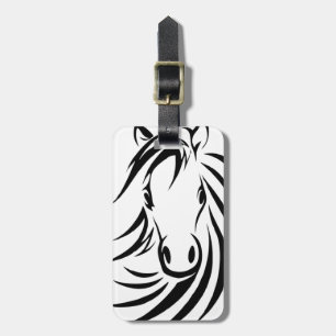 Etiqueta Para Maletas Cabeza de caballo negra