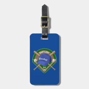 Etiqueta Para Maletas Cabo de béisbol Bats Diamante Nombre Personalizado