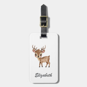 Etiqueta Para Maletas Cabrón lindo ciervo niño personalizado