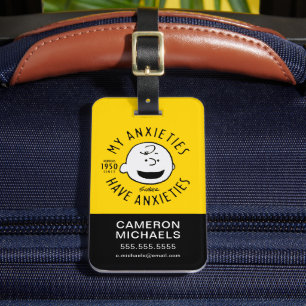 Etiqueta Para Maletas Cacahuetes   Charlie Brown Nervous desde 1950