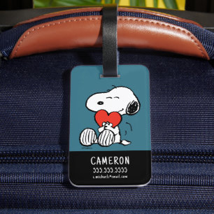 Etiqueta Para Maletas Cacahuetes EL DÍA DE SAN VALENTÍN Snoopy Heart