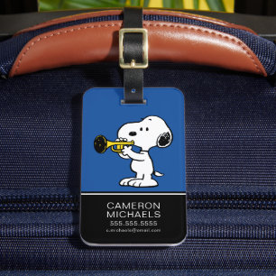 Etiqueta Para Maletas Cacahuetes   Jugador de trompeta Snoopy