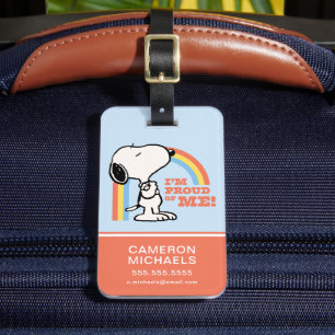 Etiqueta Para Maletas Cacahuetes Snoopy Estoy orgulloso de mí