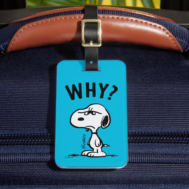 Etiqueta Para Maletas Cacahuetes | Snoopy Se Pregunta Por Qué? (Anverso In situ 2)