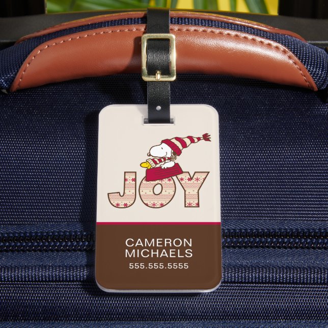 Etiqueta Para Maletas Cacahuetes | Snoopy & Woodstock Joy Sled Ride (Anverso In situ 2)