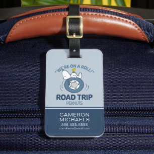 Etiqueta Para Maletas Cacahuetes   Viaje por carretera Snoopy & Woodstoc